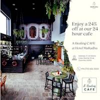 A Healing Cafe - Our very own coffee shop is now open, 24 hours a day at Hotel MaRadha