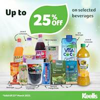 Get up to 25% Off on selected Beverages at Keells