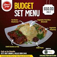Budget Set Menu (Chilli Chicken /Fish) just for 650/- at Diner Lounge