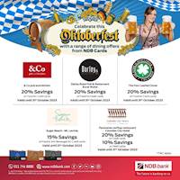 Celebrate this Oktoberfest with a range of dining offers from NDB Cards