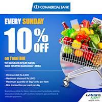 Enjoy 10% discount every Sunday at LAUGFS Super for ComBank Credit Cardholders