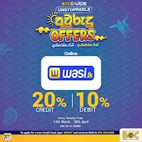 Up to 20% off BOC Cards for this festive season at Wasi.lk