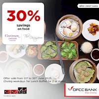 Enjoy 30% savings on food at The Dining Room - Cinnamon Lakeside with DFCC Pinnacle & Infinite Credit Cards!