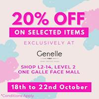 20% Off on Selected Item Exclusively at our Outlet Store at One Galle Face Mall