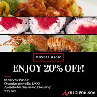 Get 20% off your total bill for dine in or takeaway at both outlets every Monday this month at Steam Boat Restaurant