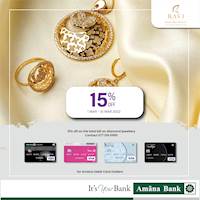 15% off at Ravi Jewellery for Amana Bank Debit Card