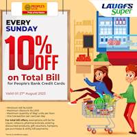 10% Off on Total Bill for People's Bank Credit Cards at LAUGFS Super