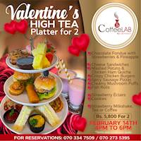 Valentine’s High Tea Platter for 2 at GRANDEEZA