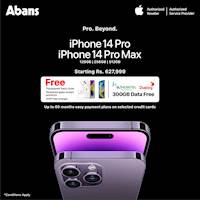 iPhone 14 Pro & Pro Max with 300GB Data FREE - Abans 
