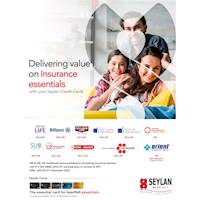 0% installment plans are available for all leading insurance partners with your Seylan Credit Cards
