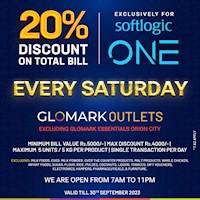 Enjoy 20% DISCOUNT on your Total Bill for online purchases at www.glomark.lk