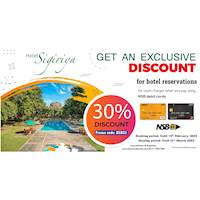 Enjoy 30% off at Hotel Sigiriya with NSB Debit Cards