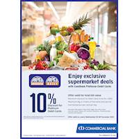 Enjoy exclusive supermarket deals at Arpico with ComBank Platinum Debit Cards
