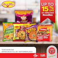 Get up to 15% Off on selected Noodles at Cargills Food City