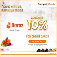 Get an additional 10% OFF for orders above Rs. 2,500/- at Daraz Black Friday via www.daraz.lk & Daraz Mobile app for Sampath cards