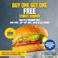 Buy One Get One free Street Cooper at Street Burger