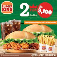 Double up with Burger King for just Rs.3,100! 