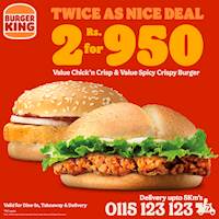 Twice as nice deal from Burger King!