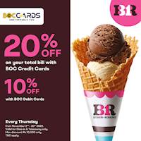 Get up to 20% Off for BOC Cards at Baskin-Robbins every Thursday