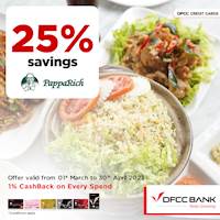 Enjoy 25% savings on the total bill at PappaRich with DFCC Credit Cards