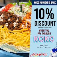 Enjoy 10% discount when you pay through Koko