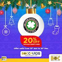 20% off with BOC Credit Cards at The Four Leafed Clover