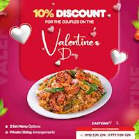10% Discount for the couples on Valentine's Day at Eastern Wok