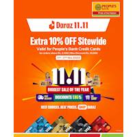 Daraz 11.11! Get EXTRA 10% OFF on daraz.lk with People's Bank Credit Cards