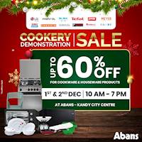  60% off on cookware, kitchenware and houseware products from the best brands at Abans-Kandy City Centre