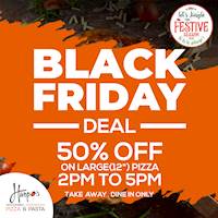 BLACK FRIDAY DEAL! 50% off on Large Pizza at Harpo's Pizza