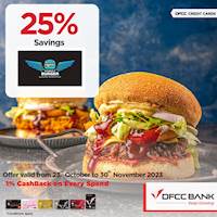 Enjoy 25% savings at Street Burger for dine-in and takeaway with DFCC Credit Cards