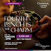 Fourth lunch is the charm at Cinnamon Lakeside Colombo
