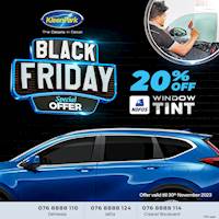 Black Friday Special offer: 20% off on our NDFOS Window Tint at KleenPark 