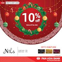 10% Off at Nils for Pan Asia Bank Cards