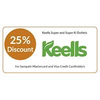 25% OFF on Fresh Vegetables, Fruits & Seafood at Keells for Sampath Mastercard & Visa Credit Cardholder