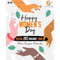 Enjoy a special 20% discount for all dine-in and take away orders at Cuisine Colombo for this Women's Day