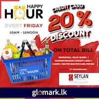 20% DISCOUNT for Seylan Bank Credit Cardholders exclusively for online purchases at www.glomark.lk