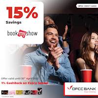 Enjoy 15% savings at BookMyShow with DFCC Bank Cards