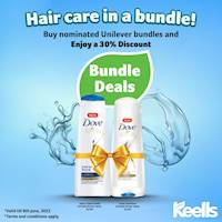 Shop now to enjoy a fantastic 30% off on Dove Intense Repair Shampoo and Conditioner at Keells