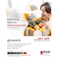 Get 20% off with your Seylan Credit Card and 10% off with your Seylan Debit Card when you shop on www.glomark.lk 