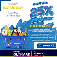 Enjoy 25% DISCOUNT on TOTAL BILL with Commercial Bank Credit Cards at GLOMARK