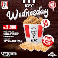 KFC Sri Lanka 10 PC Crispy Chicken Bucket On Wednesdays 