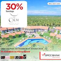 Enjoy 30% savings at The Calm Resort & Spa with DFCC Credit Cards 