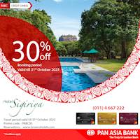 30% off at Hotel Sigiriya with Pan Asia Bank Credit Cards