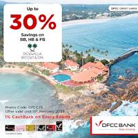 Enjoy up to 30% savings at Dickwella Resort with DFCC Credit Cards