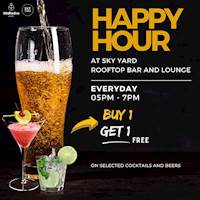 Happy Hour at Sky Yard Rooftop Bar and lounge