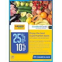 Enjoy the best supermarket deals at Laugfs Super with ComBank Credit and Debit Cards