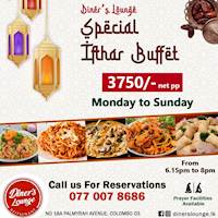 Special Ifthar Buffet - LKR 3750 pp nett at Diner's Lounge