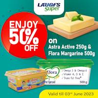 Get 50% off on selected spreads only at LAUGFS Super