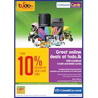 Great Online deals at tudo.lk with ComBank Credit and Debit Cards